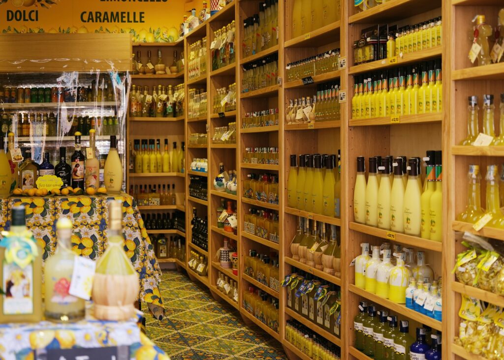 A store filled with lots of bottles of liquid