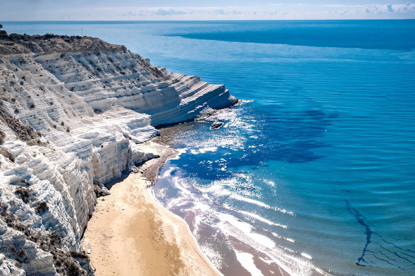 Scala dei Turchi Stair of the Turks, Sicily Italy, Scala dei Turchi. A rocky cliff on the coast of Realmonte, near Porto Empedocle, southern Sicily, Italy. Europe