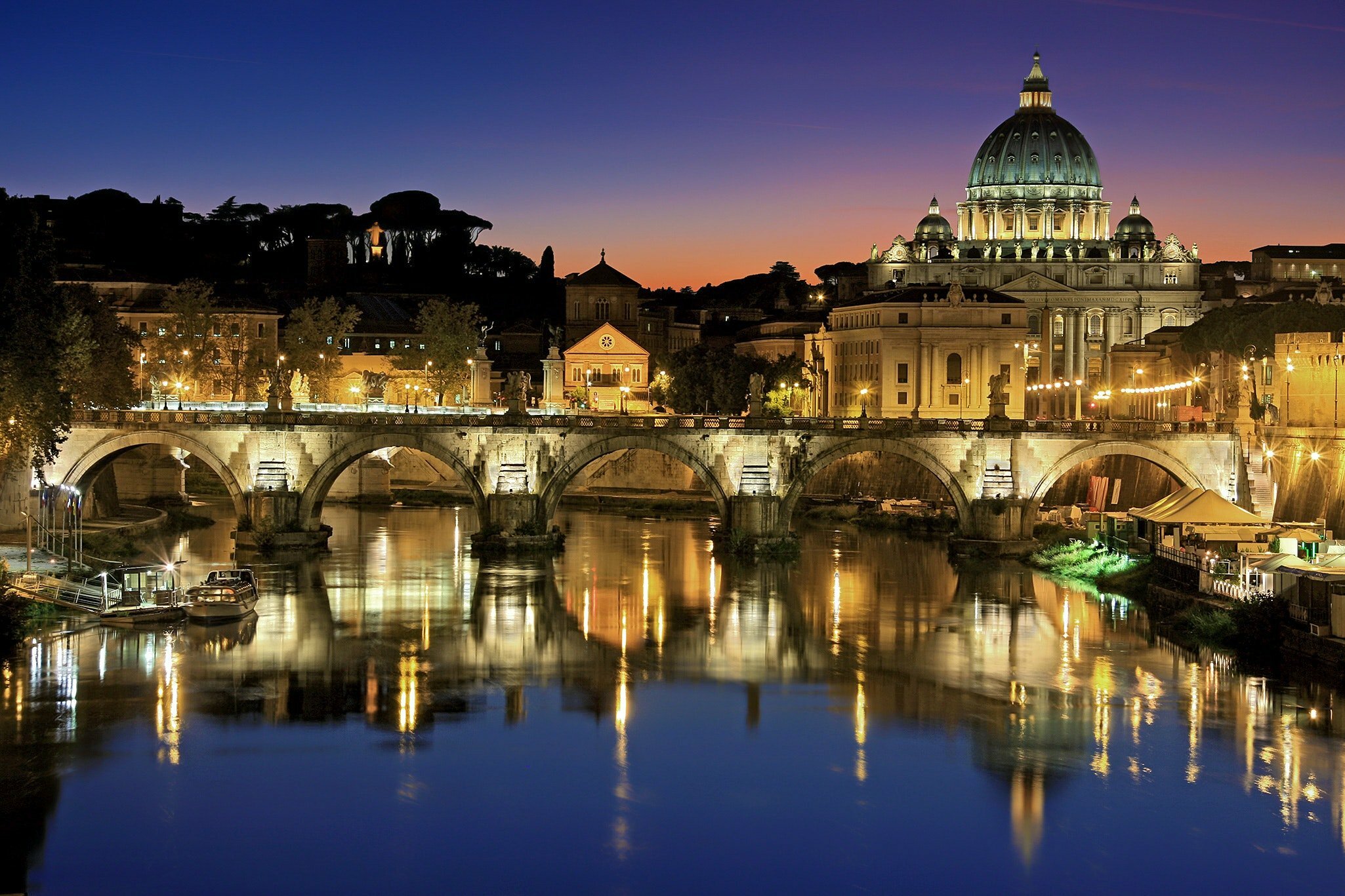Rome by night,Tevere river